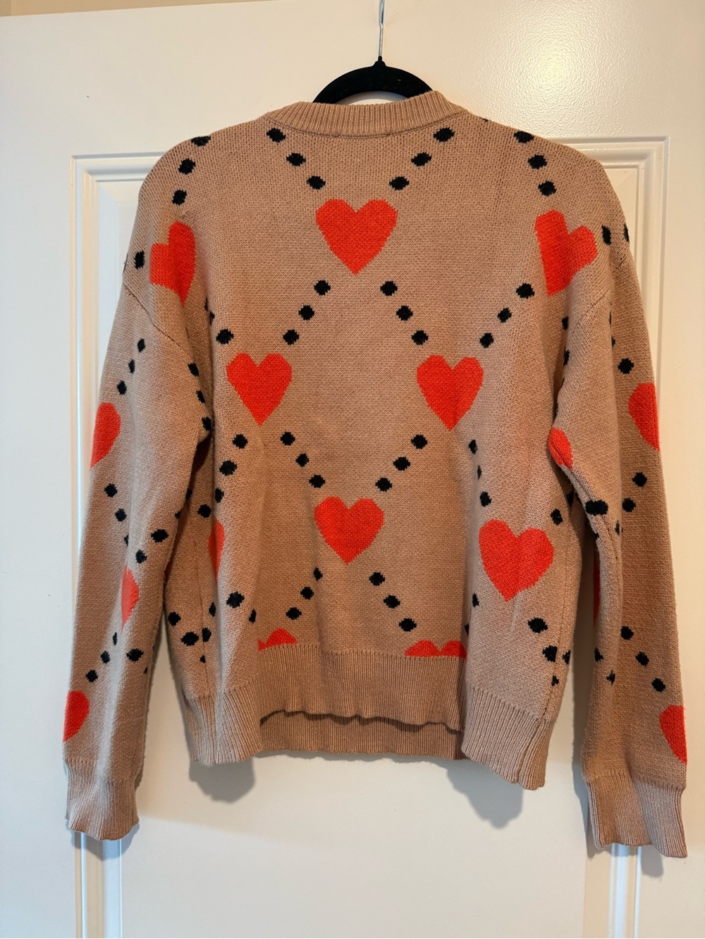 THML Beige Sweater with Red Heart Pattern - Picture 3 of 3